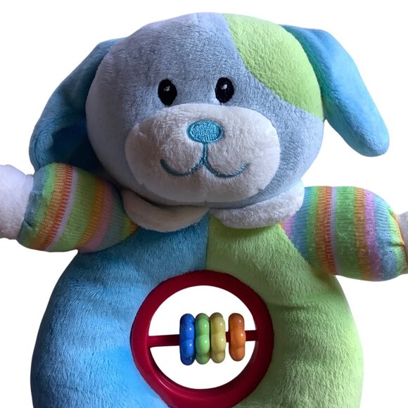 Linzy Colorful Plush Puppy Dog Baby Rattle Toy Stuffed Animal 10" Multicolor - Picture 2 of 6